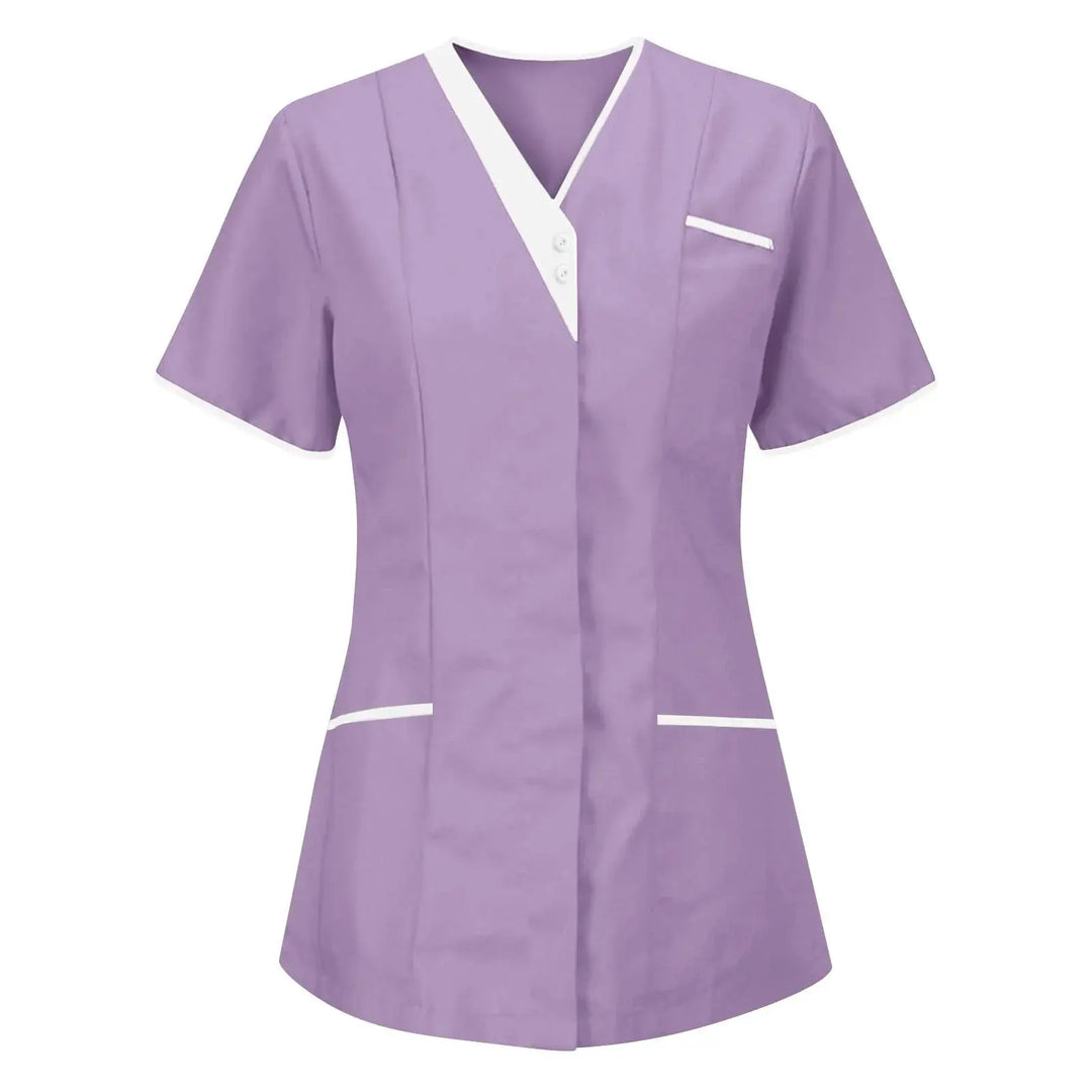 Filipina Médica Elite ISHOWTIENDA - Uniforme Clínico Ergonómico de Manga Corta con Cuello en V CJdropshipping