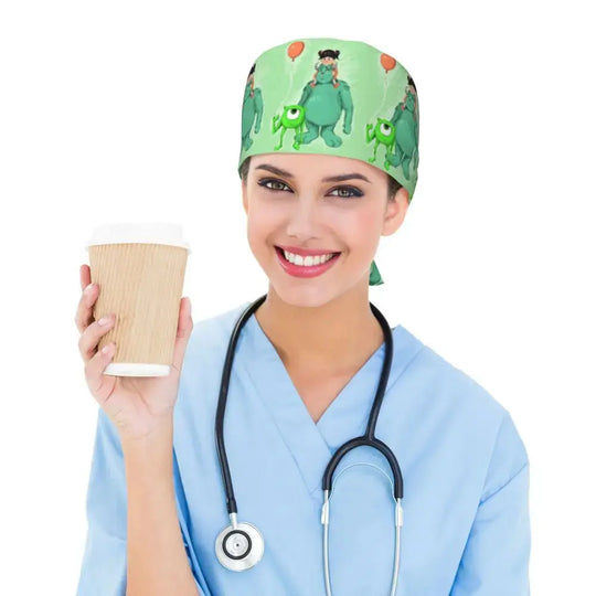 Gorro de trabajo ajustable personalizado con dibujos animados de la Universidad de Monsters, gorro quirúrgico para hombres y mujeres, gorro quirúrgico para enfermería, médico y cirujano MedSurgery Store For Digital Health