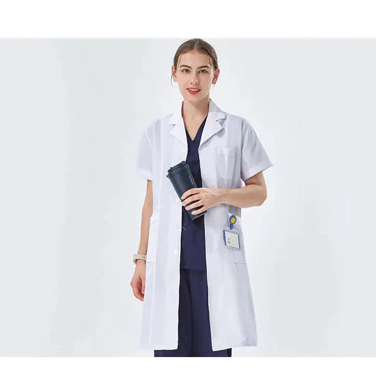Bata de laboratorio blanca barata para mujeres, hombres, estudiantes, química, profesionales de atención médica, enfermera, manga larga, bata de trabajo para médico XK002 MedSurgery Store For Digital Health