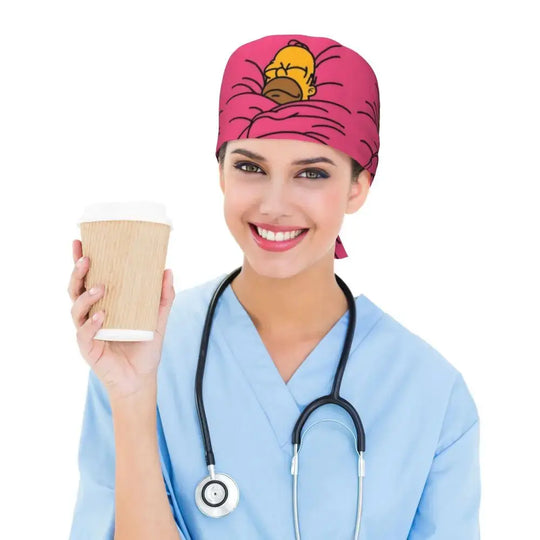 Gorro de trabajo ajustable personalizado con explosión cerebral, gorro quirúrgico de los Simpsons, gorro quirúrgico para enfermería, médico, cirujano, para Chef MedSurgery Store For Digital Health