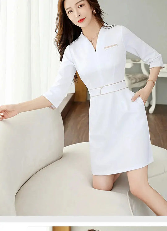 Uniforme estético de verano, traje de salón de belleza de manga corta, ropa de esteticista de Spa para mujer, ropa de trabajo de masaje de Hotel, monos coreanos-BC MedSurgery Store For Digital Health