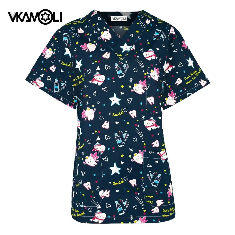 Uniforme de Spa para clínica de mascotas, ropa de trabajo para mujer, traje médico, tops exfoliantes, camisa exfoliante CJdropshipping