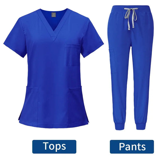 Uniforme médico ajustado para mujer, conjuntos de batas, accesorios de enfermería, batas de cirugía hospitalaria, clínica Dental, salón de belleza, ropa de trabajo CJdropshipping