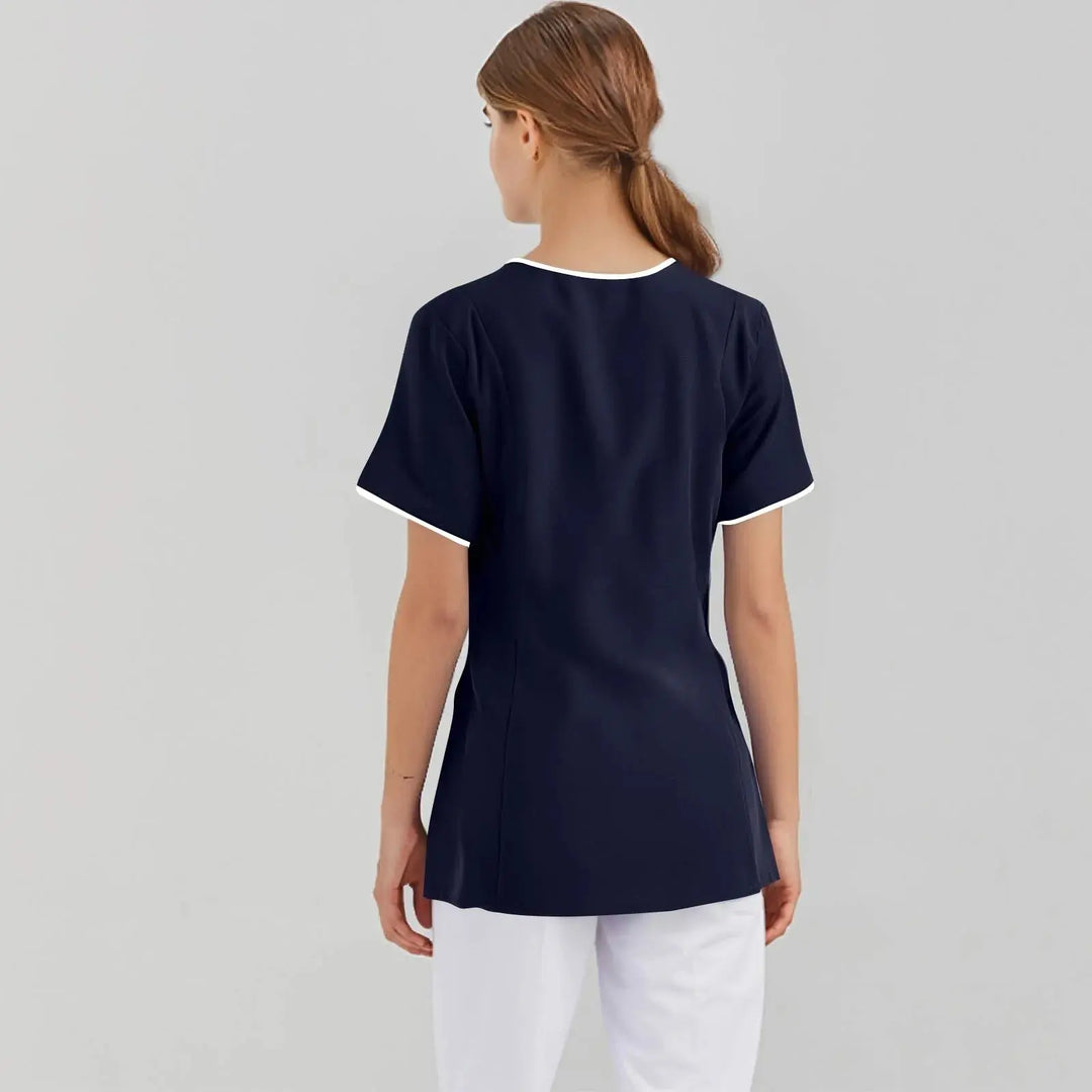 Filipina Médica Elite ISHOWTIENDA - Uniforme Clínico Ergonómico de Manga Corta con Cuello en V CJdropshipping
