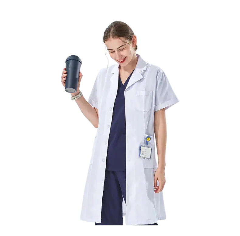 Bata de laboratorio blanca barata para mujeres, hombres, estudiantes, química, profesionales de atención médica, enfermera, manga larga, bata de trabajo para médico XK002 MedSurgery Store For Digital Health