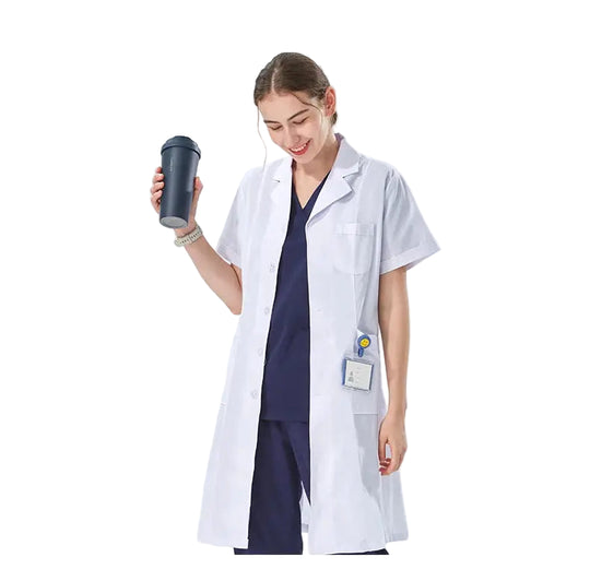 Bata de laboratorio blanca barata para mujeres, hombres, estudiantes, química, profesionales de atención médica, enfermera, manga larga, bata de trabajo para médico XK002 MedSurgery Store For Digital Health