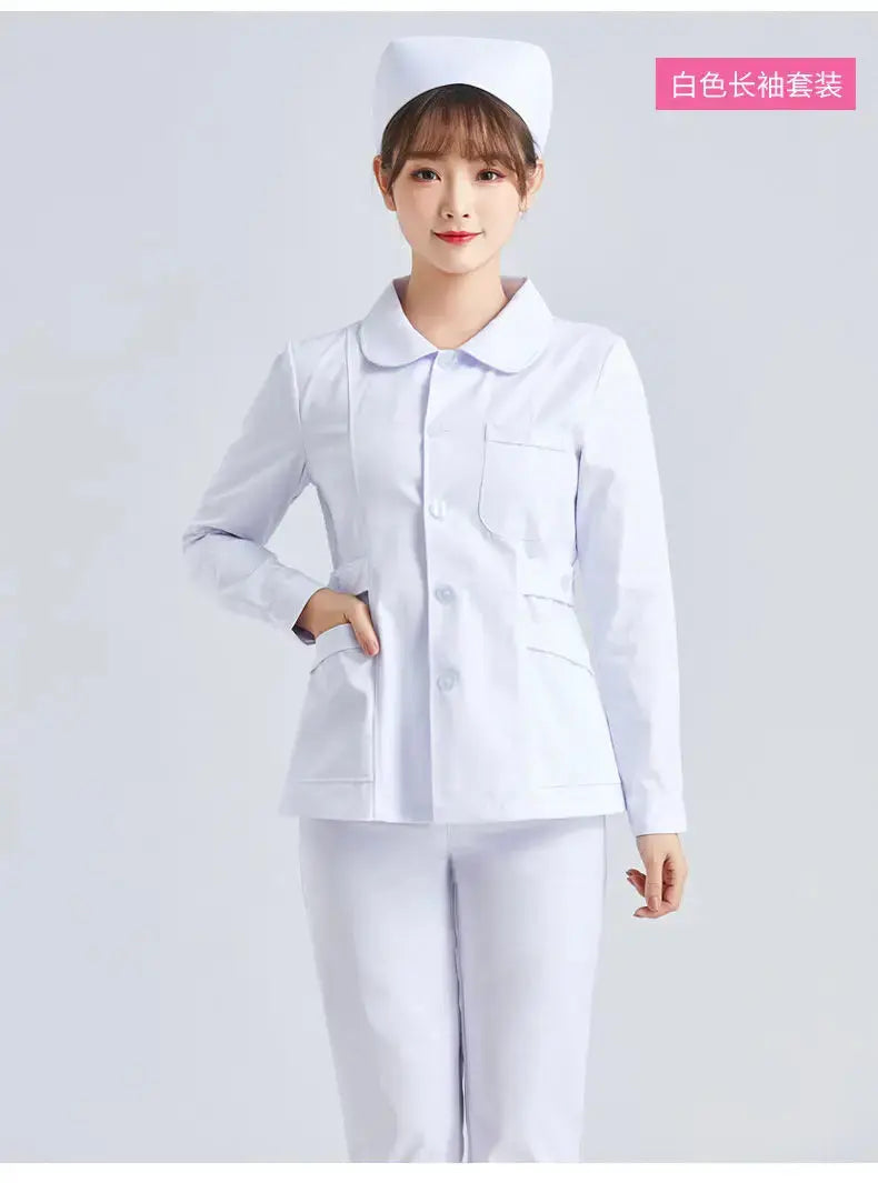 Uniforme de Enfermera Blanco Elite - Top Médico Ajustable de Manga Corta para Mujer CJdropshipping