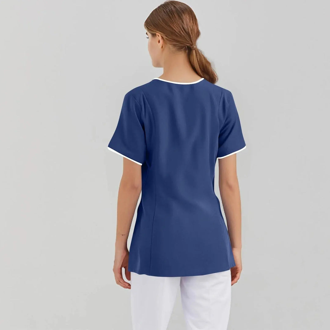 Filipina Médica Elite ISHOWTIENDA - Uniforme Clínico Ergonómico de Manga Corta con Cuello en V CJdropshipping