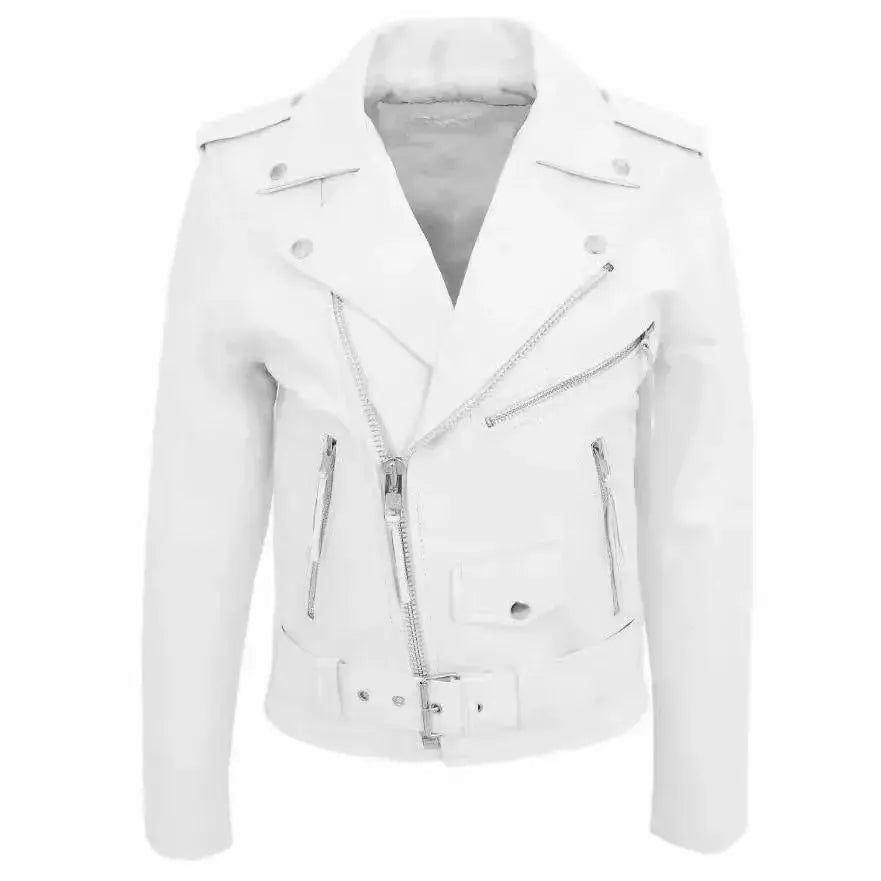 Chaqueta de cuero PU blanca para hombre, abrigo de estilo Punk de motocicleta de manga larga, Otoño Invierno MedSurgery Store For Digital Health
