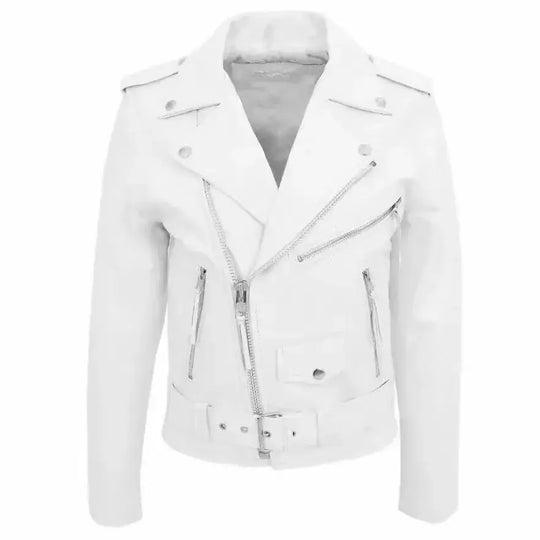 Chaqueta de cuero PU blanca para hombre, abrigo de estilo Punk de motocicleta de manga larga, Otoño Invierno MedSurgery Store For Digital Health