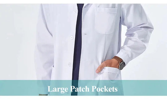 Bata de laboratorio blanca barata para mujeres, hombres, estudiantes, química, profesionales de atención médica, enfermera, manga larga, bata de trabajo para médico XK002 MedSurgery Store For Digital Health