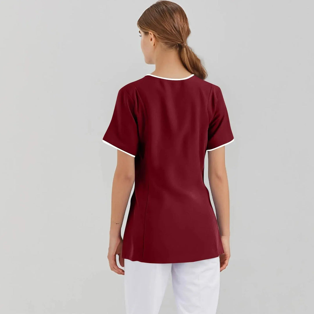 Filipina Médica Elite ISHOWTIENDA - Uniforme Clínico Ergonómico de Manga Corta con Cuello en V CJdropshipping