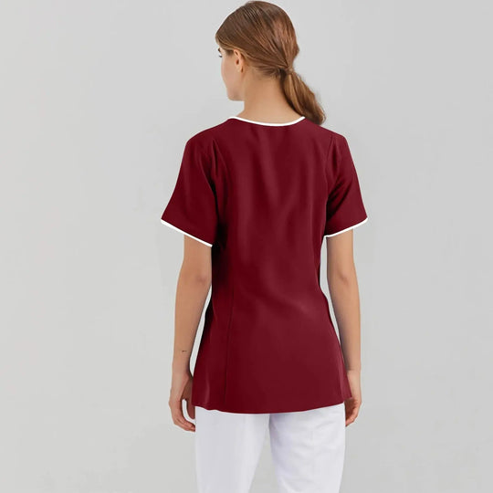 Filipina Médica Elite ISHOWTIENDA - Uniforme Clínico Ergonómico de Manga Corta con Cuello en V CJdropshipping