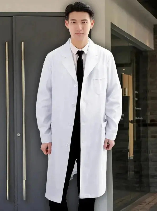 Mono de enfermera, abrigo blanco, uniforme de médico de manga larga para mujer, bata de laboratorio de médico de manga corta para hombre, química universitaria de laboratorio MedSurgery Store For Digital Health