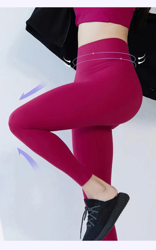 BIVIGAOS 2025 Primavera Verano nueva ciruela roja 3D sensación desnuda Leggings de piel de tiburón mujeres delgadas Sexy deporte Yoga Push Up Fitness Leggings MedSurgery Store For Digital Health