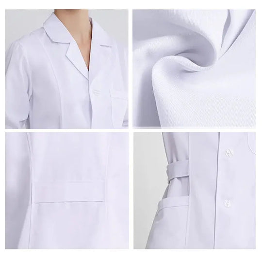 Bata blanca médica para mujer, uniforme médico de enfermera de algodón, ropa de trabajo hospitalaria, uniforme de trabajo profesional de farmacia de laboratorio científico MedSurgery Store For Digital Health
