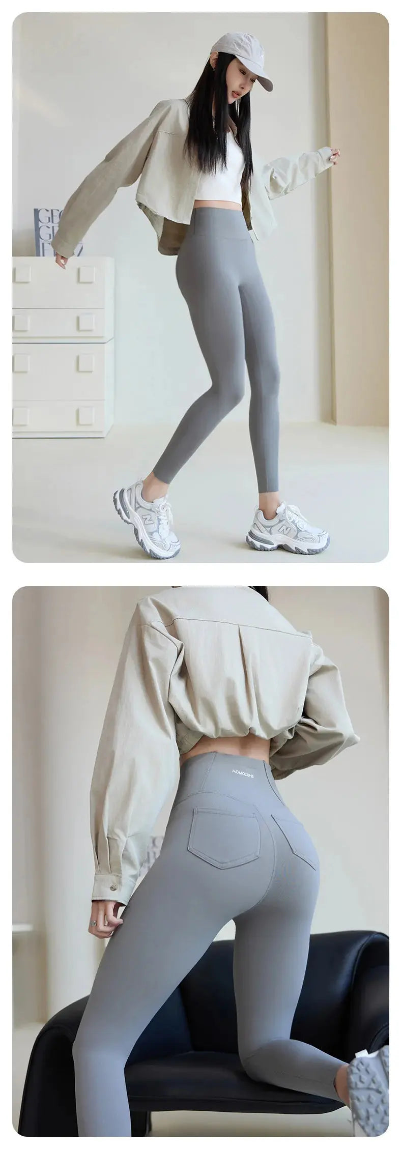 BIVIGAOS 2025 Primavera Verano bolsillo trasero Leggings de piel de tiburón mujeres blanco apretado Casual deporte Fitness Leggings pantalones pitillo MedSurgery Store For Digital Health