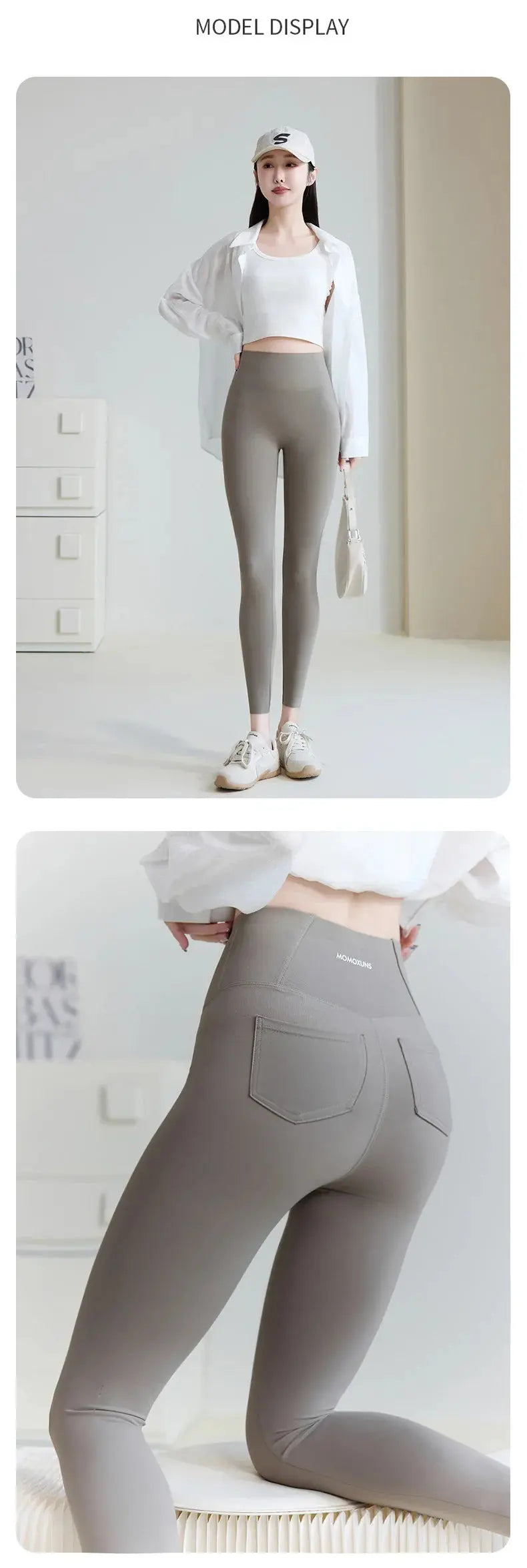 BIVIGAOS 2025 Primavera Verano bolsillo trasero Leggings de piel de tiburón mujeres blanco apretado Casual deporte Fitness Leggings pantalones pitillo MedSurgery Store For Digital Health