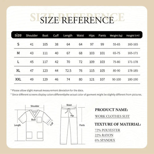 Uniforme médico ajustado para mujer, conjuntos de batas, accesorios de enfermería, batas de cirugía hospitalaria, clínica Dental, salón de belleza, ropa de trabajo CJdropshipping
