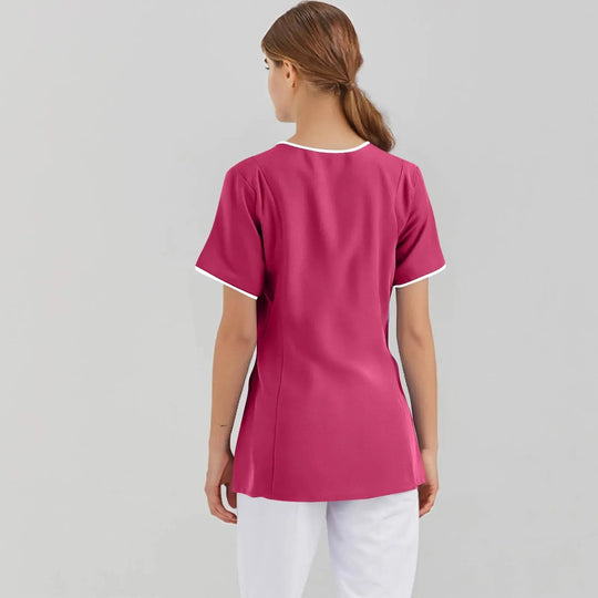 Filipina Médica Elite ISHOWTIENDA - Uniforme Clínico Ergonómico de Manga Corta con Cuello en V CJdropshipping