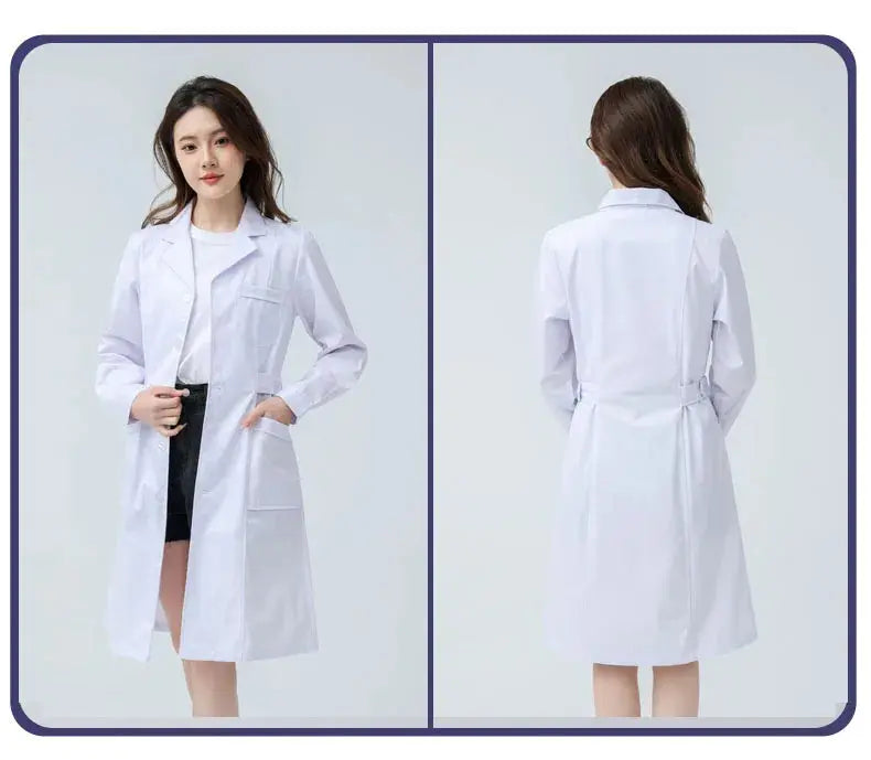 Bata blanca médica para mujer, uniforme médico de enfermera de algodón, ropa de trabajo hospitalaria, uniforme de trabajo profesional de farmacia de laboratorio científico MedSurgery Store For Digital Health