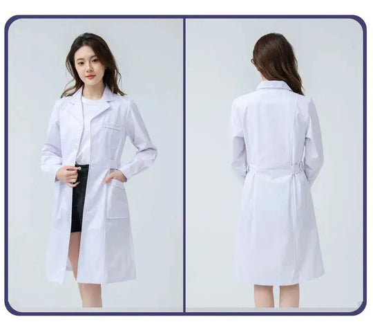 Bata blanca médica para mujer, uniforme médico de enfermera de algodón, ropa de trabajo hospitalaria, uniforme de trabajo profesional de farmacia de laboratorio científico MedSurgery Store For Digital Health
