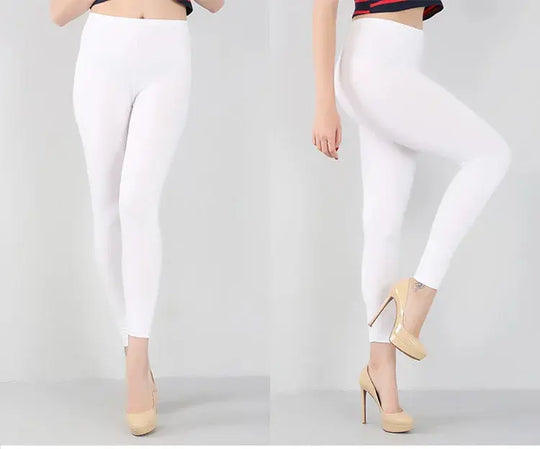 Leggings elásticos de fibra de bambú para mujer, pantalones de nueve puntos, informales, talla grande, primavera, verano y otoño, novedad de 2024 DSers Fulfillment