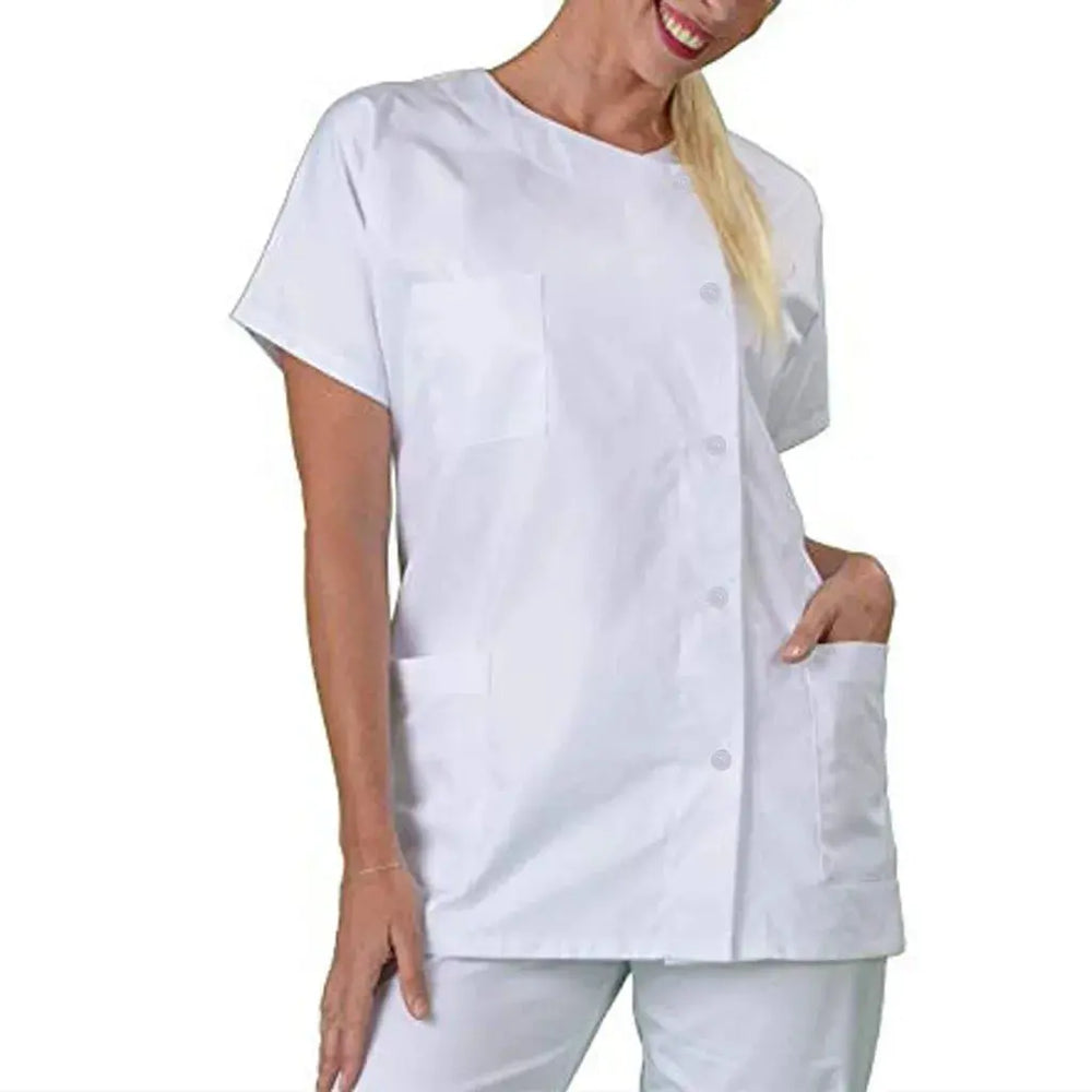 Top exfoliante de enfermera para mujer, ropa médica blanca, conjunto de uniforme, Uniformes clínicos, ropa de trabajo, trajes de enfermería de esteticista, Tops MedSurgery Store For Digital Health