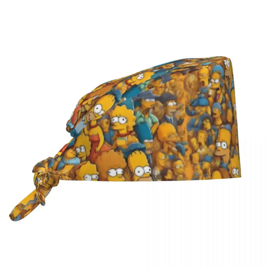 Gorro de trabajo ajustable personalizado con explosión cerebral, gorro quirúrgico de los Simpsons, gorro quirúrgico para enfermería, médico, cirujano, para Chef MedSurgery Store For Digital Health