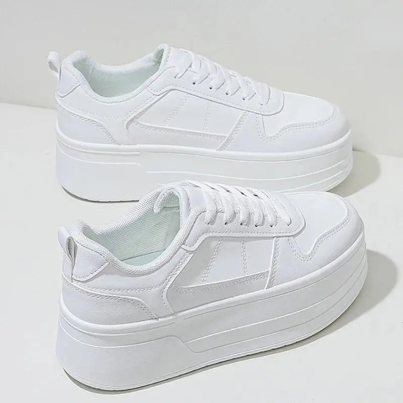 Zapatillas de deporte blancas para mujer, zapatos informales de cuero de alta calidad, zapatos deportivos con aumento de altura de diseñador para mujer, zapato vulcanizado con plataforma MedSurgery Store For Digital Health