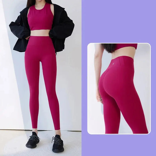BIVIGAOS 2025 Primavera Verano nueva ciruela roja 3D sensación desnuda Leggings de piel de tiburón mujeres delgadas Sexy deporte Yoga Push Up Fitness Leggings MedSurgery Store For Digital Health