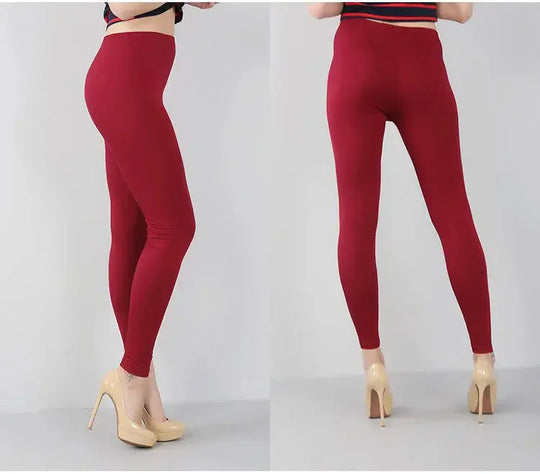 Leggings elásticos de fibra de bambú para mujer, pantalones de nueve puntos, informales, talla grande, primavera, verano y otoño, novedad de 2024 DSers Fulfillment