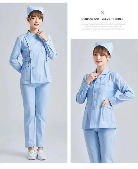 Uniforme de Enfermera Blanco Elite - Top Médico Ajustable de Manga Corta para Mujer CJdropshipping