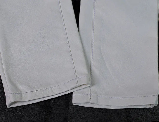 Pantalón de mujer de talle bajo, pantalones elásticos ajustados con doble cremallera, pantalones de piel sintética blancos para mujer MedSurgery Store For Digital Health