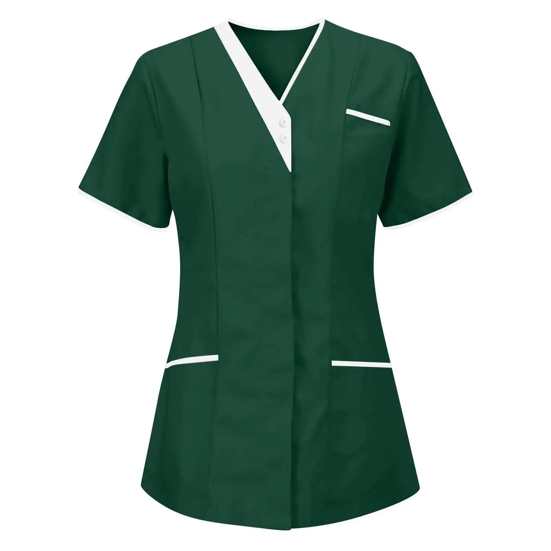 Filipina Médica Elite ISHOWTIENDA - Uniforme Clínico Ergonómico de Manga Corta con Cuello en V CJdropshipping