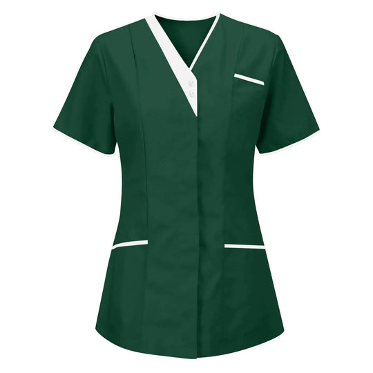 Filipina Médica Elite ISHOWTIENDA - Uniforme Clínico Ergonómico de Manga Corta con Cuello en V CJdropshipping