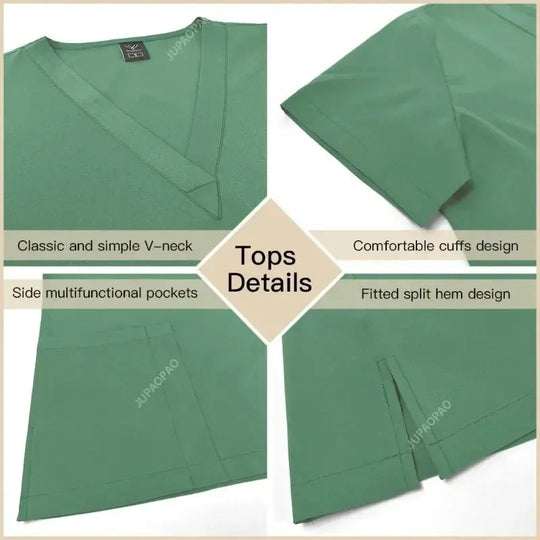Uniforme médico ajustado para mujer, conjuntos de batas, accesorios de enfermería, batas de cirugía hospitalaria, clínica Dental, salón de belleza, ropa de trabajo CJdropshipping