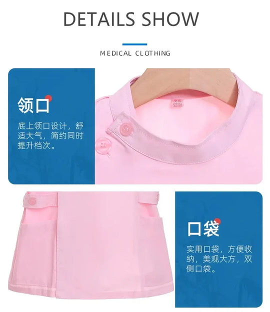 Conjunto de exfoliantes cortos rosas, uniforme médico para enfermera y Doctor, prendas de vestir para mujer, traje de dos piezas para enfermería, vestido de hospital para salón de belleza con logo MedSurgery Store For Digital Health