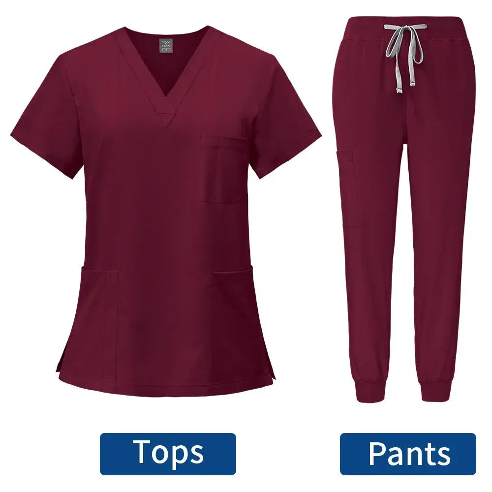 Uniforme médico ajustado para mujer, conjuntos de batas, accesorios de enfermería, batas de cirugía hospitalaria, clínica Dental, salón de belleza, ropa de trabajo CJdropshipping