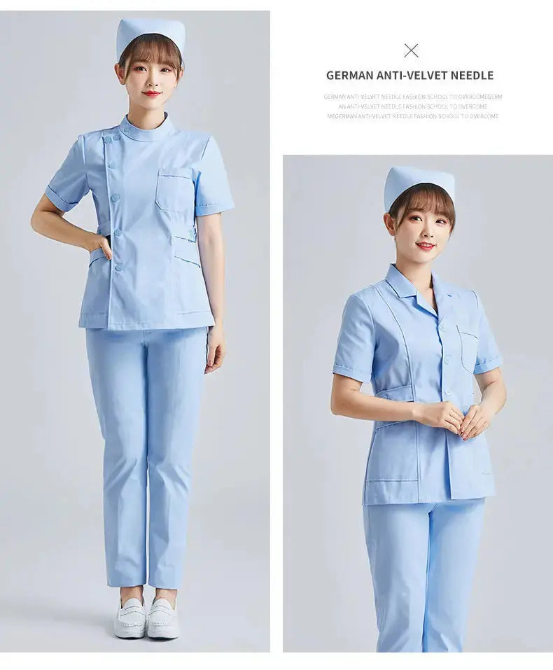 Uniforme de Enfermera Blanco Elite - Top Médico Ajustable de Manga Corta para Mujer CJdropshipping