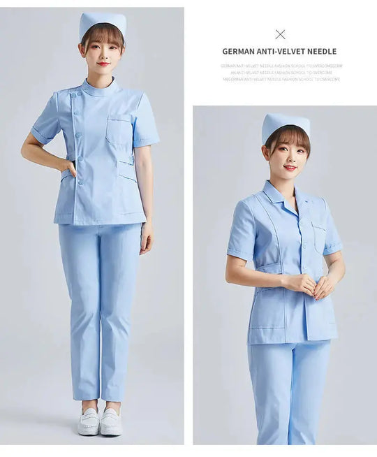 Uniforme de Enfermera Blanco Elite - Top Médico Ajustable de Manga Corta para Mujer CJdropshipping