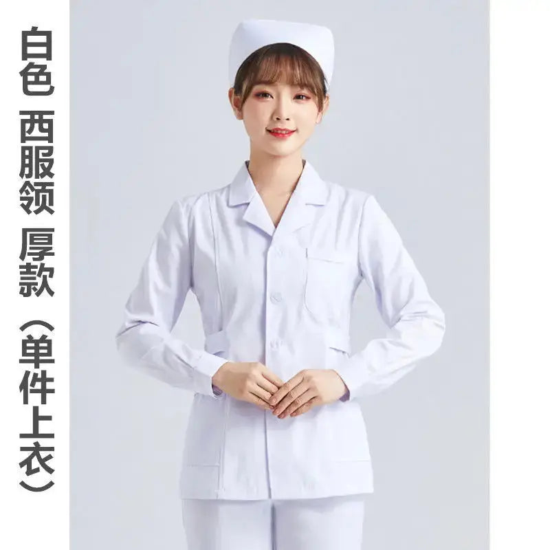 Uniforme de Enfermera Blanco Elite - Top Médico Ajustable de Manga Corta para Mujer CJdropshipping