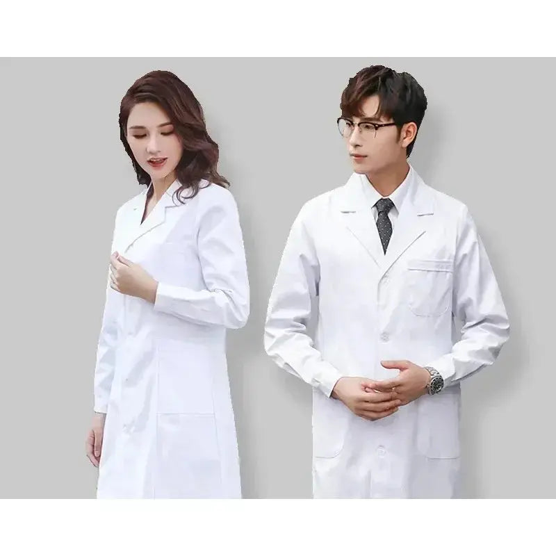 Mono de enfermera, abrigo blanco, uniforme de médico de manga larga para mujer, bata de laboratorio de médico de manga corta para hombre, química universitaria de laboratorio MedSurgery Store For Digital Health