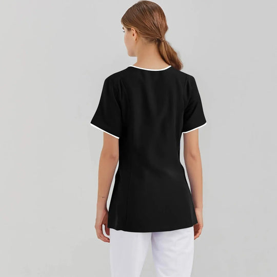 Filipina Médica Elite ISHOWTIENDA - Uniforme Clínico Ergonómico de Manga Corta con Cuello en V CJdropshipping