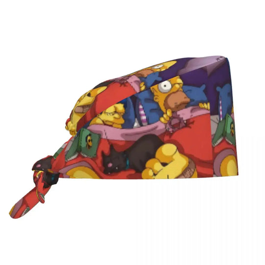 Gorro de trabajo ajustable personalizado con explosión cerebral, gorro quirúrgico de los Simpsons, gorro quirúrgico para enfermería, médico, cirujano, para Chef MedSurgery Store For Digital Health