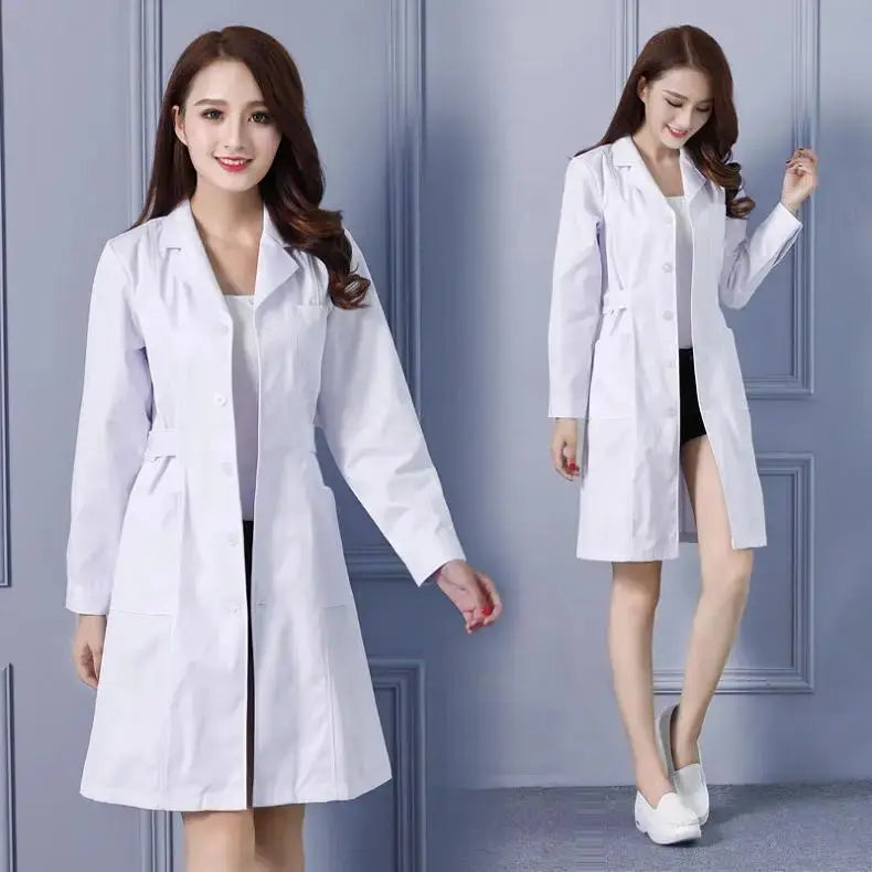 Bata de laboratorio blanca, uniforme de médico femenino de manga larga, uniforme de aislamiento masculino, uniforme de laboratorio, uniforme de trabajo de enfermera y estudiante MedSurgery Store For Digital Health