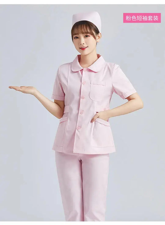 Uniforme de Enfermera Blanco Elite - Top Médico Ajustable de Manga Corta para Mujer CJdropshipping