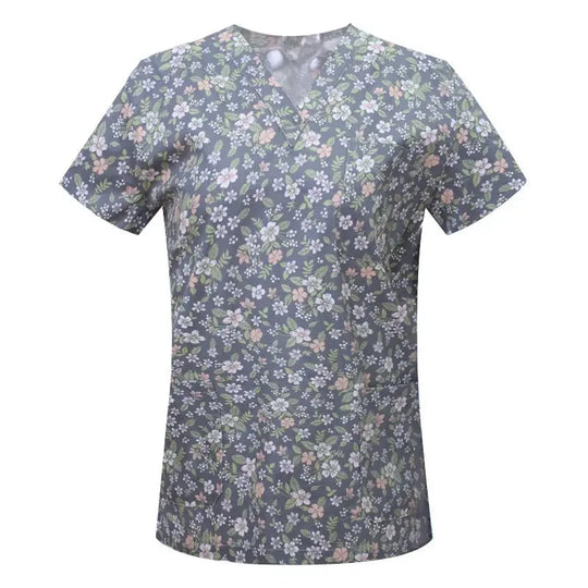 Blusa de algodón con estampado de animales de dibujos animados, uniforme médico quirúrgico para clínica de mascotas, Hospital, enfermería CJdropshipping