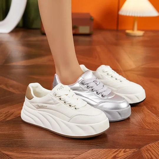 Zapatos blancos para mujer 2025, nuevas zapatillas planas, estilo coreano, deportes informales, zapatos de pan versátiles MedSurgery Store For Digital Health