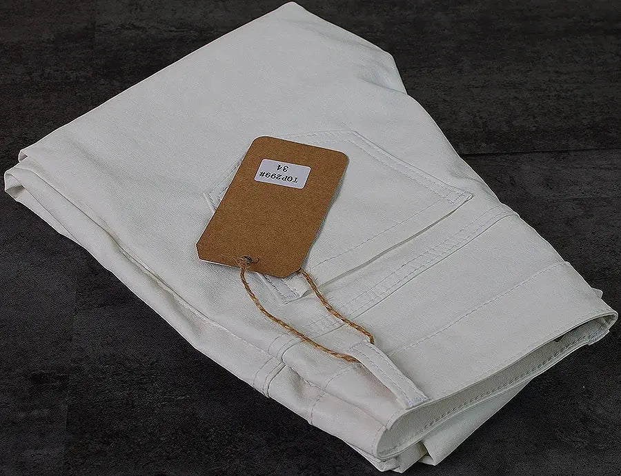 Pantalón de mujer de talle bajo, pantalones elásticos ajustados con doble cremallera, pantalones de piel sintética blancos para mujer MedSurgery Store For Digital Health